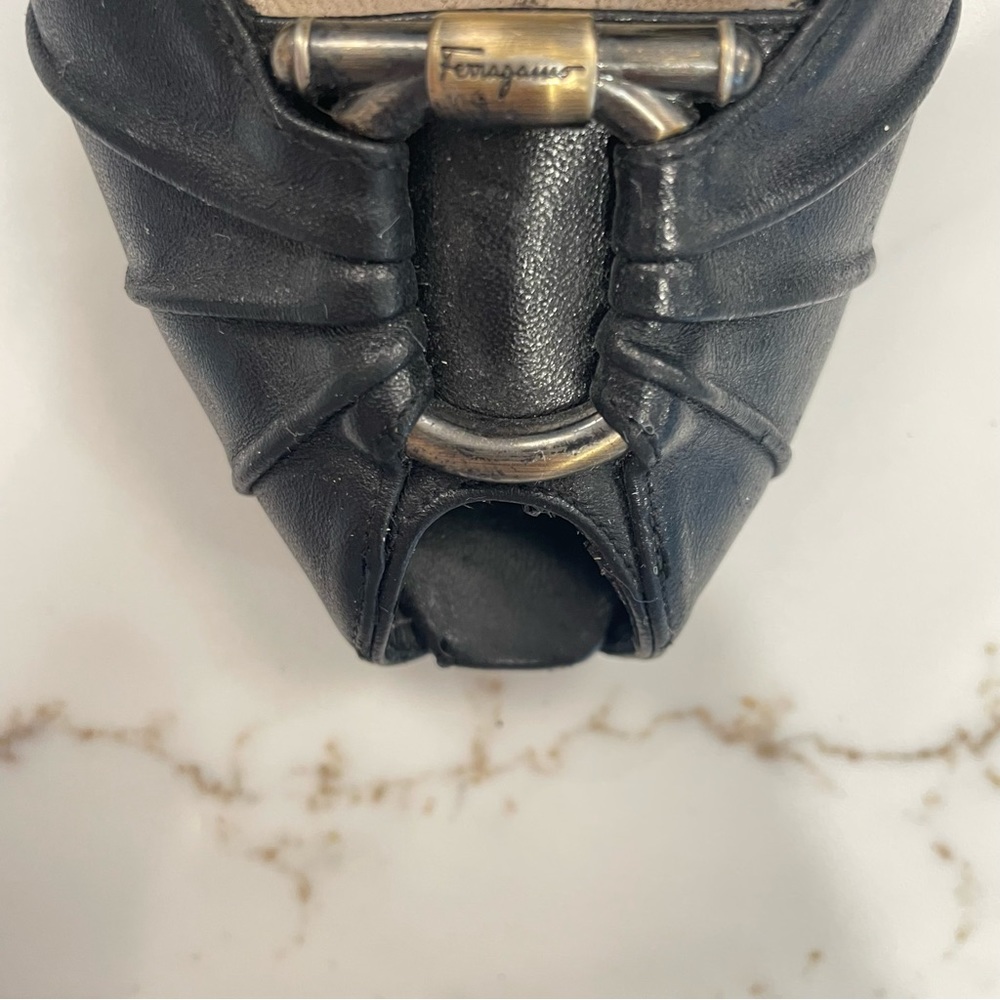 SALVATORE FERRAGAMO Black Peep Toe Heels! - Picture 8 of 10